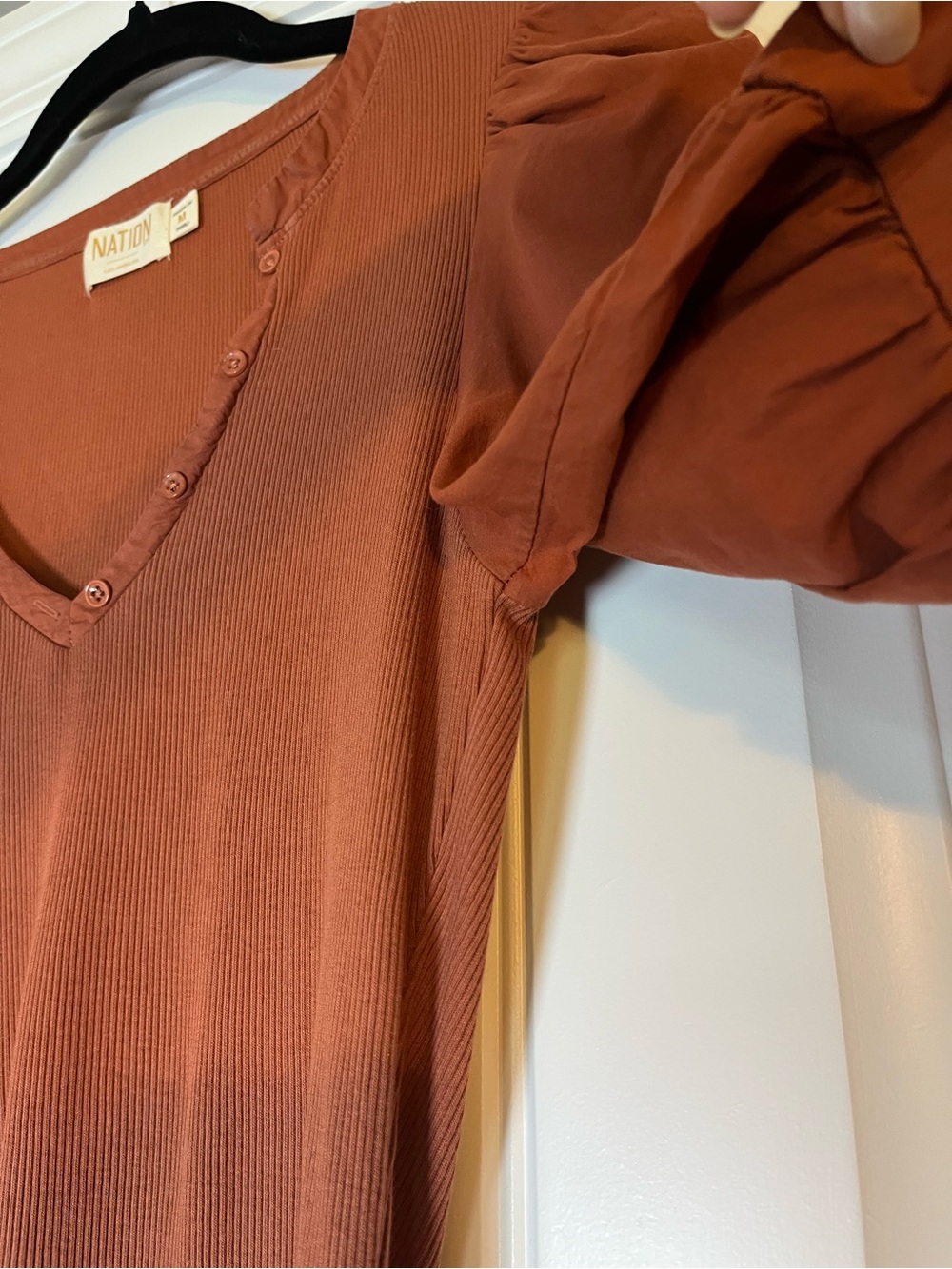 Nation LTD Natalie Combo Tee Size Medium Terra Cotta Orange - Picture 6 of 9